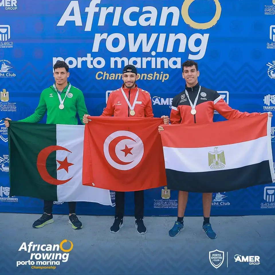 Single sculls podium at the African Championships 2024